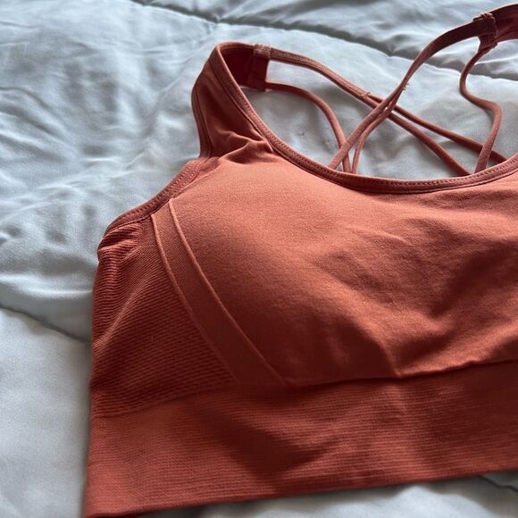 Womens Padded Sports Bra Cross Back Bra Workout Strappy Bra Seamless Comfortable - Picture 7 of 7